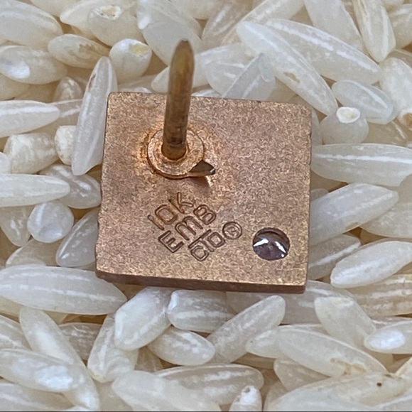 Great Vintage 10k CTO Emb (Emblem) Tie Tack Lapel Pin With Diamond Chip - Picture 2 of 3